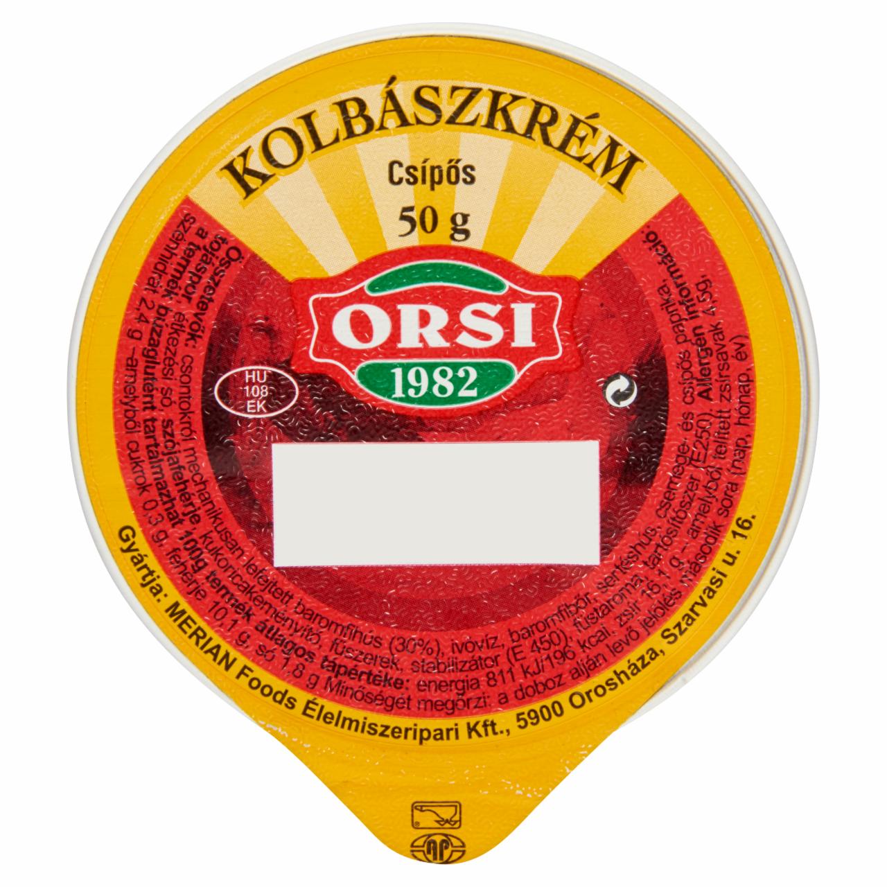 Képek - Orsi csípős kolbászkrém 50 g