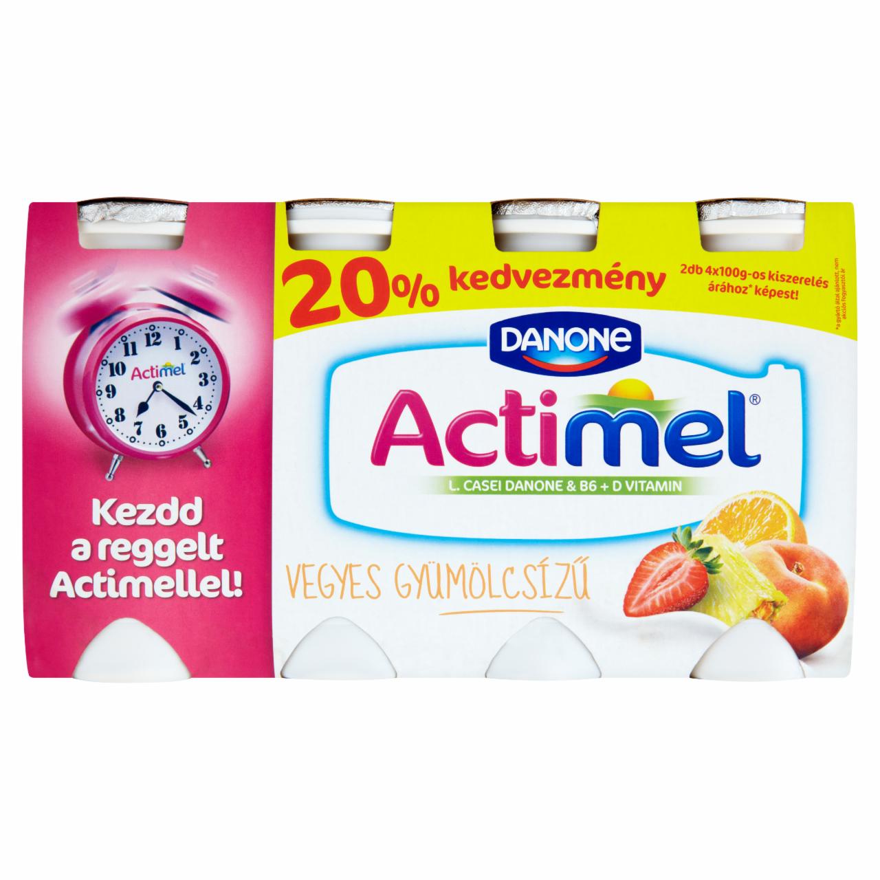 Képek - Danone Actimel zsírszegény élőflórás vegyes gyümölcsízű joghurtital 8 x 100 g