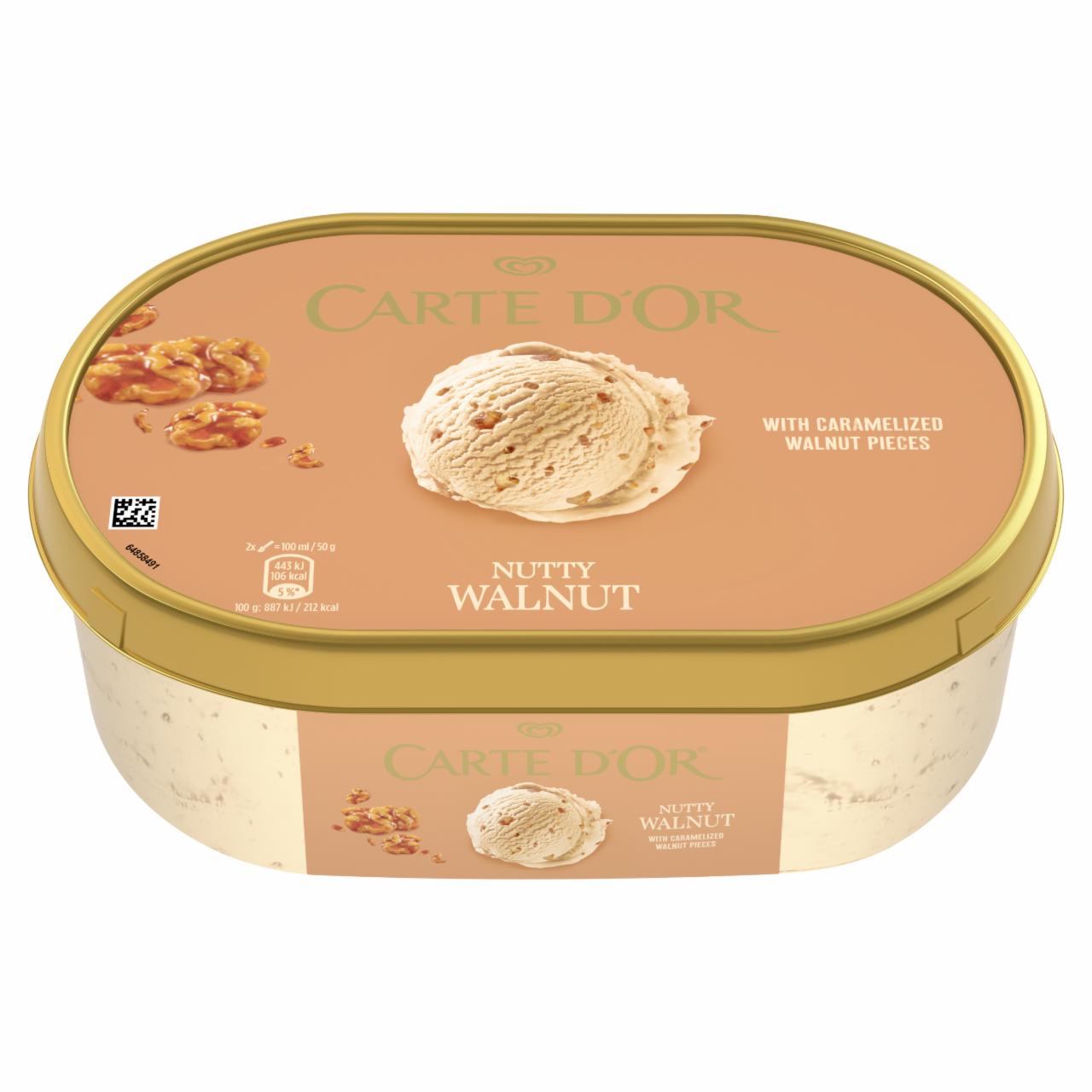 Képek - Carte D'Or dió ízesítésű jégkrém karamellizált diódarabokkal 1000 ml
