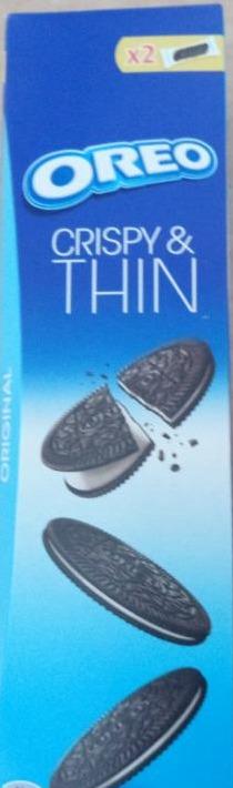 Képek - Crispy & thin original vanília ízű töltelékkel töltött kakaós keksz 16 db Oreo
